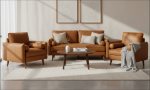 Picture of Leather Sofa, Loveseat and Accent Armchair