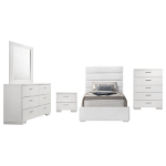 Picture of 5 Piece Twin Bedroom Set White High Gloss