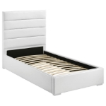 Picture of 39" Upholstered Platform Bed White Leather