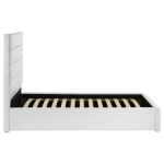 Picture of 39" Upholstered Platform Bed White Leather