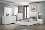 Picture of 39" Upholstered Platform Bed White Leather