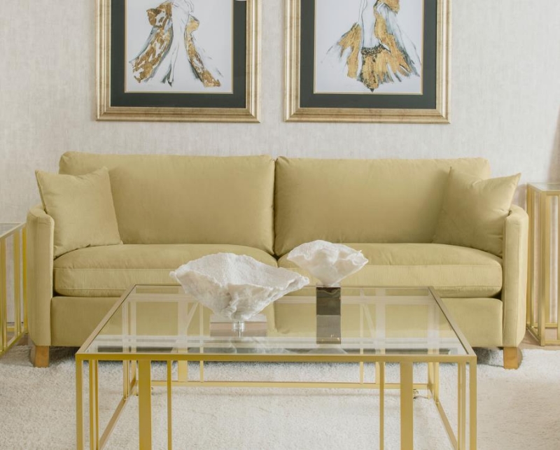 Picture of Upholstered Curved Track Arm Sofa Camel