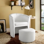 Picture of Modern Armchair and Ottoman Faux Leather