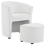 Picture of Modern Armchair and Ottoman Faux Leather