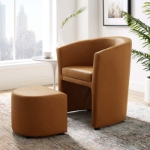 Picture of Modern Armchair and Ottoman Faux Leather