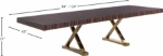 Picture of 84"/124" Extendable Brown Stainless Steel Gold Base High Gloss Dining Table