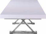 Picture of 84"/124" Extendable White Stainless Steel Silver Base High Gloss Dining Table