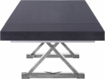 Picture of 84"/124" Extendable Grey Stainless Steel Silver Base High Gloss Dining Table
