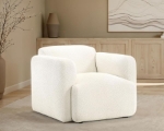Picture of Upholstered White Round Track Arm Accent Chair
