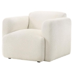 Picture of Upholstered White Round Track Arm Accent Chair