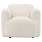 Picture of Upholstered White Round Track Arm Accent Chair