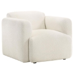 Picture of Upholstered White Round Track Arm Accent Chair