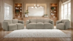 Picture of Upholstered Brown Round Track Arm Sofa