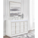 Picture of White Large Drawer Dresser and Mirror