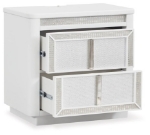 Picture of 27.63" W x 27" H White Large Two Drawer Night Stand
