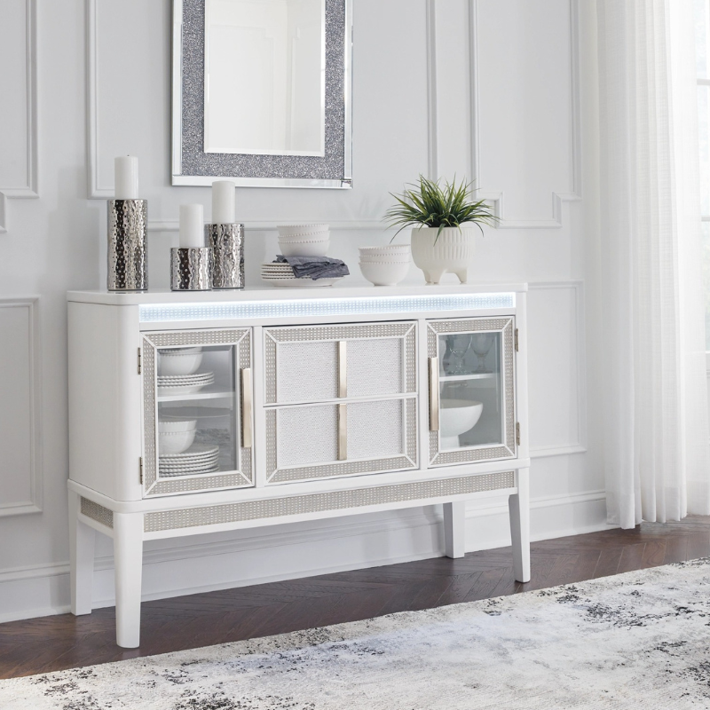 Picture of 56.25" W x 18.13" D x 38.5" H White Dining Room Server