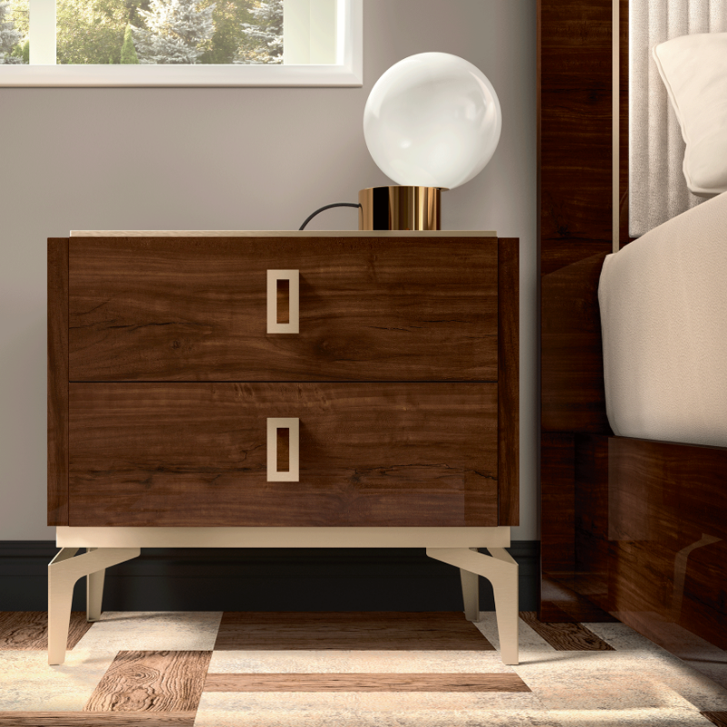 Picture of Walnut 2 Drawer Night Stand
