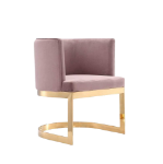 Picture of Metal Velvet Accent Chair in Blush, Royal Blue and Sand