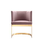 Picture of Metal Velvet Accent Chair in Blush, Royal Blue and Sand