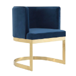 Picture of Metal Velvet Accent Chair in Blush, Royal Blue and Sand