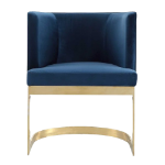 Picture of Metal Velvet Accent Chair in Blush, Royal Blue and Sand