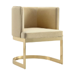 Picture of Metal Velvet Accent Chair in Blush, Royal Blue and Sand