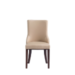 Picture of Dining Leather and Velvet Side Chair in Tan
