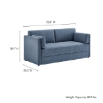 Picture of Upholstered Sofa in Denim