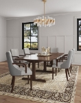 Picture of Leather and Velvet Arm Chair In Gray, Tan Finish