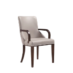 Picture of Leather and Velvet Arm Chair In Gray, Tan Finish