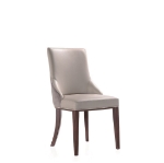 Picture of Dining Leather and Velvet Side Chair In Gray, Tan