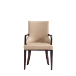 Picture of Dining Leather and Velvet Arm Chair In Tan