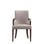 Picture of Leather and Velvet Arm Chair In Gray, Tan Finish