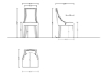 Picture of Light Grey, Tan Leather Dining Side Chair