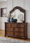 Picture of Classic with a rich cherry brown finish Dresser and Mirror