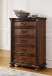 Picture of 35.38" W  x 51" H Classic with a rich cherry brown finish Chest