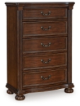 Picture of 35.38" W  x 51" H Classic with a rich cherry brown finish Chest