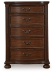 Picture of 35.38" W  x 51" H Classic with a rich cherry brown finish Chest
