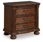 Picture of Classic with a rich cherry brown finish Three Drawer Nigh Stand