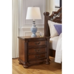 Picture of Classic with a rich cherry brown finish Three Drawer Nigh Stand