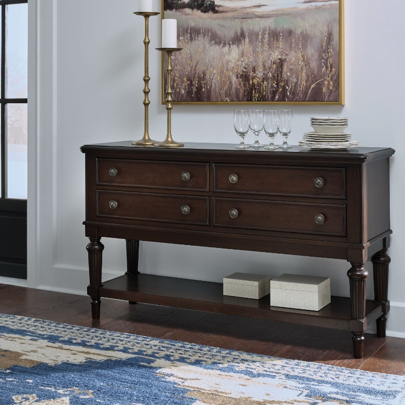 Picture of 59.38" W x 18" D x 34.5" H Classic with a rich cherry brown finish Dining Room Server
