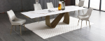 Picture of 83/123" EXTENDABLE Champagne-Bronze MARBLE DINING TABLE