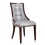 Picture of Leather Dining Chair in Silver