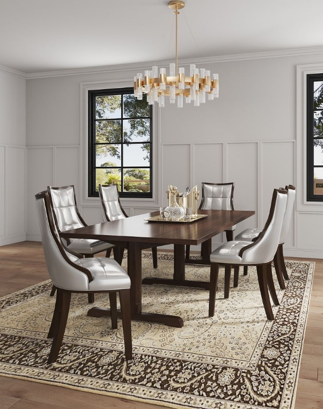 Picture of Leather Dining Chair in Silver