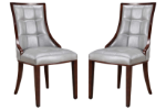 Picture of Leather Dining Chair in Silver