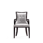 Picture of Leather Dining Arm Chair in Silver, Tan And Beige Finish