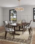 Picture of Leather Dining Arm Chair in Silver, Tan And Beige Finish