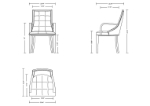 Picture of Leather Dining Arm Chair in Silver, Tan And Beige Finish