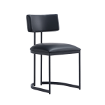 Picture of Black Leather with a Metal Frame Dining Chair