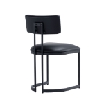 Picture of Black Leather with a Metal Frame Dining Chair